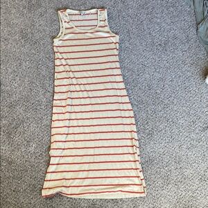 Toad&Co Cream Sheath Maxi Dress Sleeveless Scoop Neck
